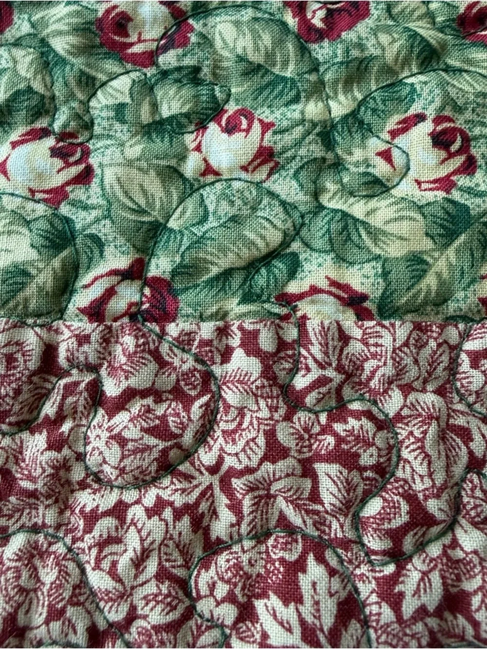 Vintage Christmas Quilt 42x42 Throw Holiday Patchwork Handmade Look